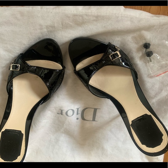 Christian Dior leather, black heeled sandal - Picture 2 of 5